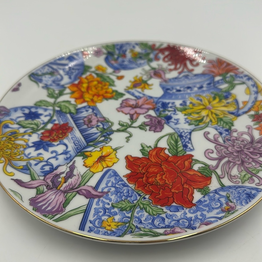 Museum Of Fine Arts Boston Japan Flower & Vase Pattern Plate Dish 7.75"